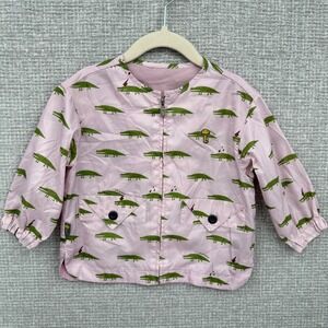 MoiMoiLn Kids GirlPink Crocodile Print Lightweight Rain Jacket 90 Sz‎ 2T 90